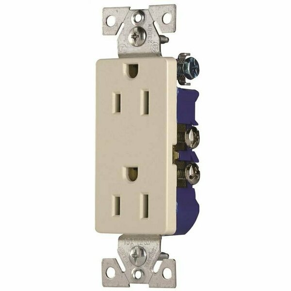 Eaton Wiring Devices EATON-10-L Duplex Receptacle, 2 -Pole, 15 A, 125 VAC, Push, Side Wiring, NEMA: 5-15R, White 1107W